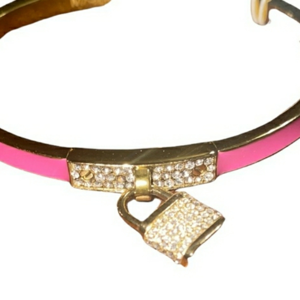 Brand New with tags Michael Kor Pink Enamel Braclet - Picture 1 of 7